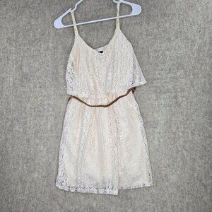 Rue21 Small Cream Lace Overlay Dress With Thin Straps